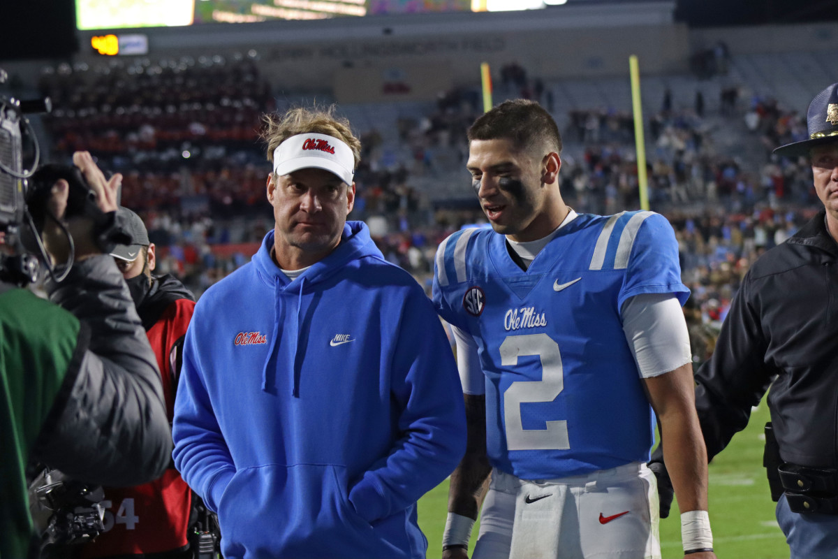 Lane Kiffin and Matt Corral